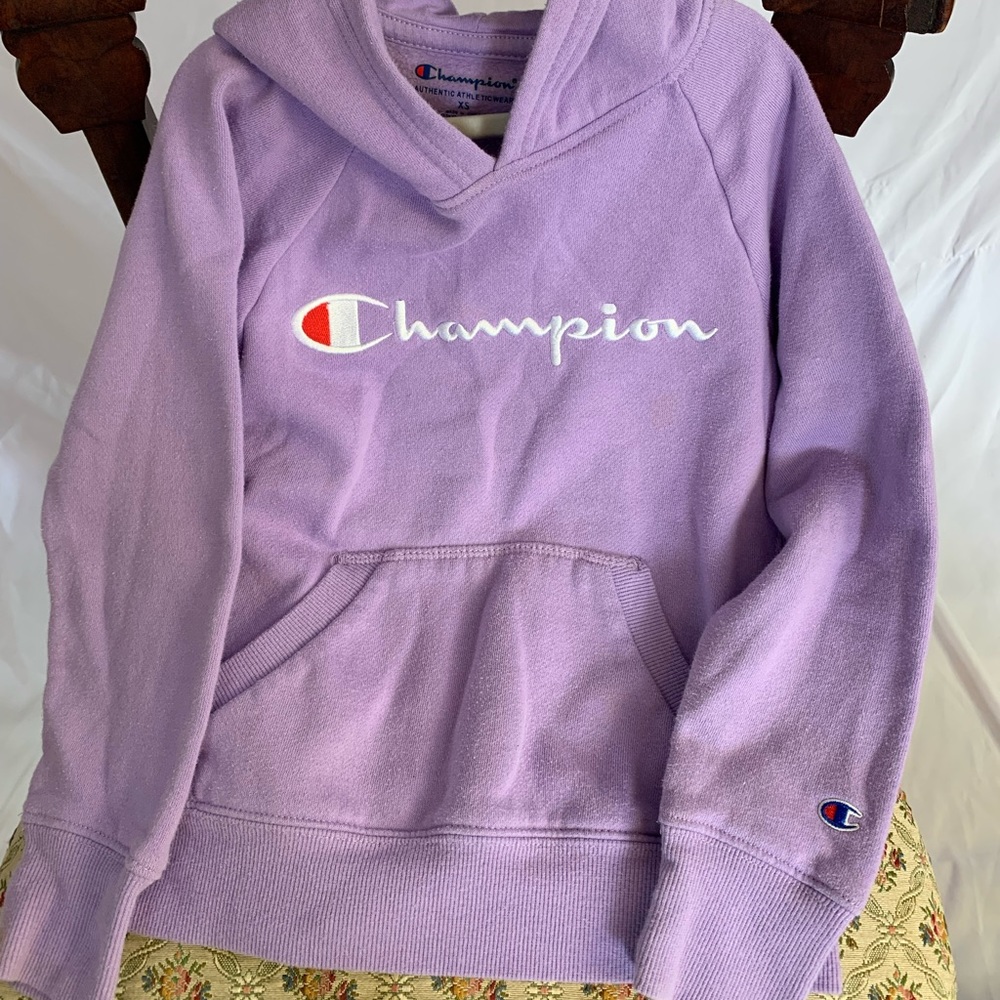 Kids purple champion hoodie